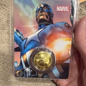 Marvel Captain America silver/gold phone ring